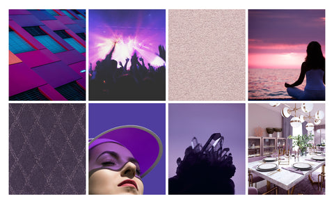 Purple color inspiration collage